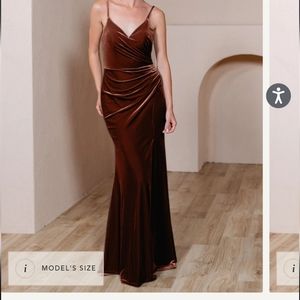 Revelry Rory Velvet Dress-Terracotta